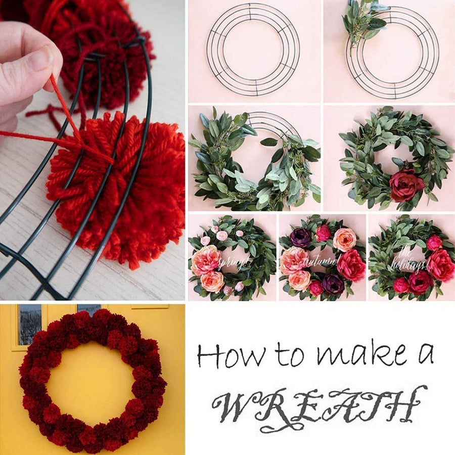 Wreath Frame Wire Wreath Frame Holiday Metal Wire Ring Valentines Decorations for Floral Arrangements Craft Diy,Garland Frame, 1 Wire Wreath Stand B Wire Wreath Stand Black