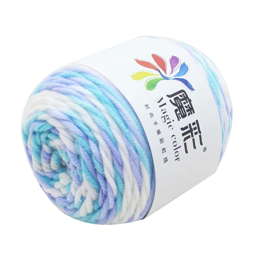 Red and Pink Yarn, 5 Strands of Rainbow Cotton Crochet Diy Sweater Scarf Line Cotton Wool Thread No.17 Purple Music, Diy Colorful Yarn NO.03 Clear Water Blue