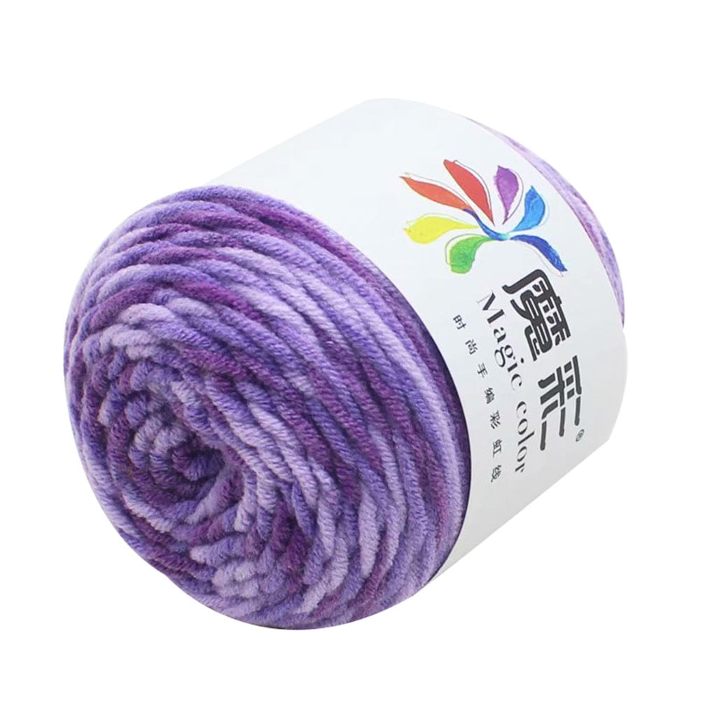 Red and Pink Yarn, 5 Strands of Rainbow Cotton Crochet Diy Sweater Scarf Line Cotton Wool Thread No.17 Purple Music, Diy Colorful Yarn NO.06 Snowy Night