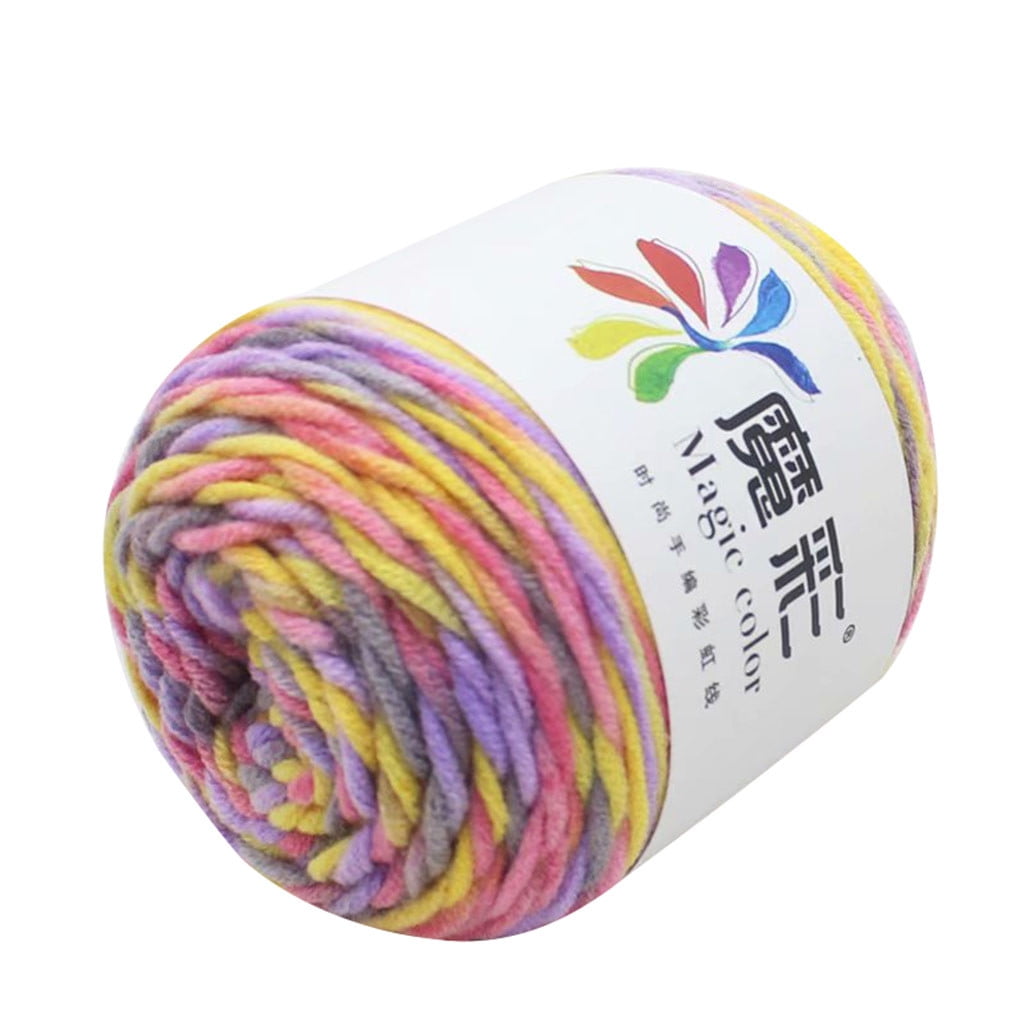 Red and Pink Yarn, 5 Strands of Rainbow Cotton Crochet Diy Sweater Scarf Line Cotton Wool Thread No.17 Purple Music, Diy Colorful Yarn NO.10 Colorful