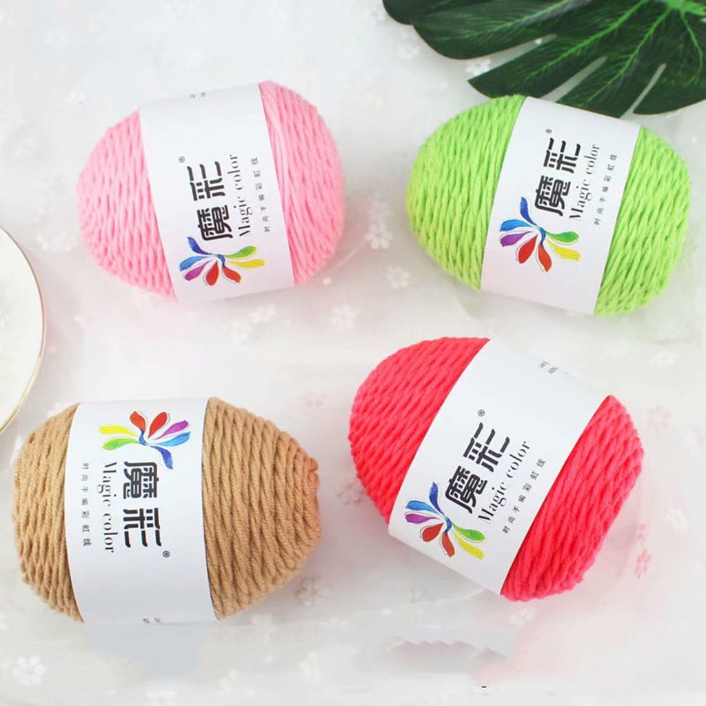 Red and Pink Yarn, 5 Strands of Rainbow Cotton Crochet Diy Sweater Scarf Line Cotton Wool Thread No.17 Purple Music, Diy Colorful Yarn NO.10 Colorful
