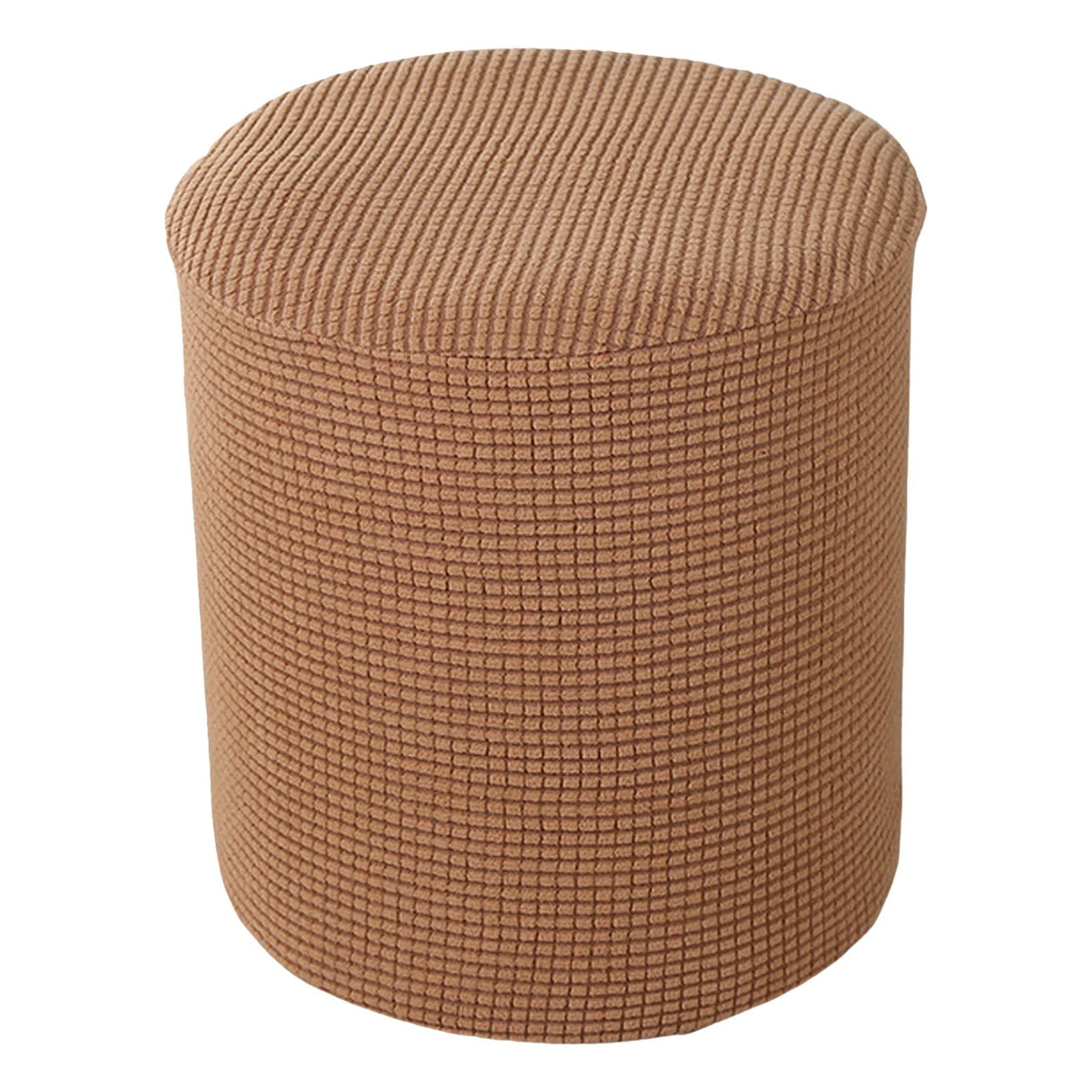 1 Sofa Cover Cover Slipcover Round Foot Stool Cover Footstool Cover Footrest Ottoman Foot Pouffe Protector with Elastic Bottom Washable One Size Coffee