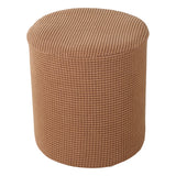 1 Sofa Cover Cover Slipcover Round Foot Stool Cover Footstool Cover Footrest Ottoman Foot Pouffe Protector with Elastic Bottom Washable One Size Coffee
