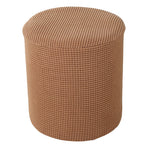 1 Sofa Cover Cover Slipcover Round Foot Stool Cover Footstool Cover Footrest Ottoman Foot Pouffe Protector with Elastic Bottom Washable One Size Coffee