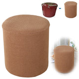 1 Sofa Cover Cover Slipcover Round Foot Stool Cover Footstool Cover Footrest Ottoman Foot Pouffe Protector with Elastic Bottom Washable One Size Coffee