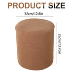 1 Sofa Cover Cover Slipcover Round Foot Stool Cover Footstool Cover Footrest Ottoman Foot Pouffe Protector with Elastic Bottom Washable One Size Coffee