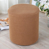 1 Sofa Cover Cover Slipcover Round Foot Stool Cover Footstool Cover Footrest Ottoman Foot Pouffe Protector with Elastic Bottom Washable One Size Coffee