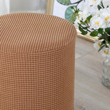 1 Sofa Cover Cover Slipcover Round Foot Stool Cover Footstool Cover Footrest Ottoman Foot Pouffe Protector with Elastic Bottom Washable One Size Coffee