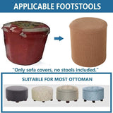 1 Sofa Cover Cover Slipcover Round Foot Stool Cover Footstool Cover Footrest Ottoman Foot Pouffe Protector with Elastic Bottom Washable One Size Coffee