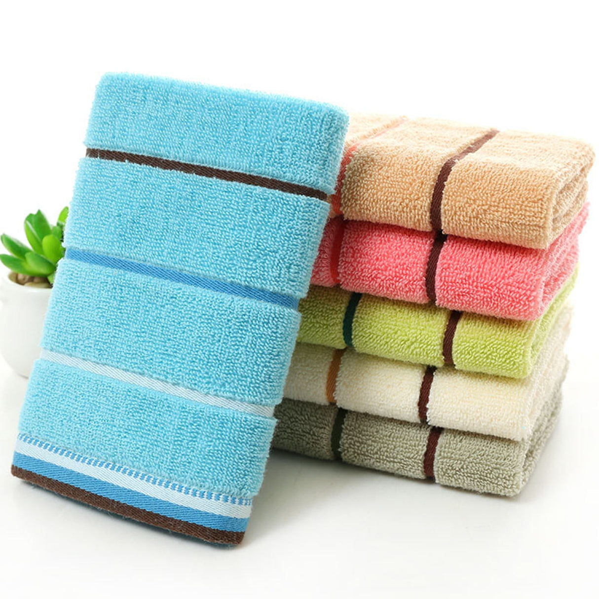 1 Towel Square Pure Cotton Towel Thickened Absorbent Large Square Towel Kindergarten Cleaning Towel Hand Towel One Size Coffee
