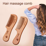 Wooden Comb / Natural Wood /Hair Beard Mustache Brush BRAND Tooth EW B2M3 FAST A8O1 - Top-Down View