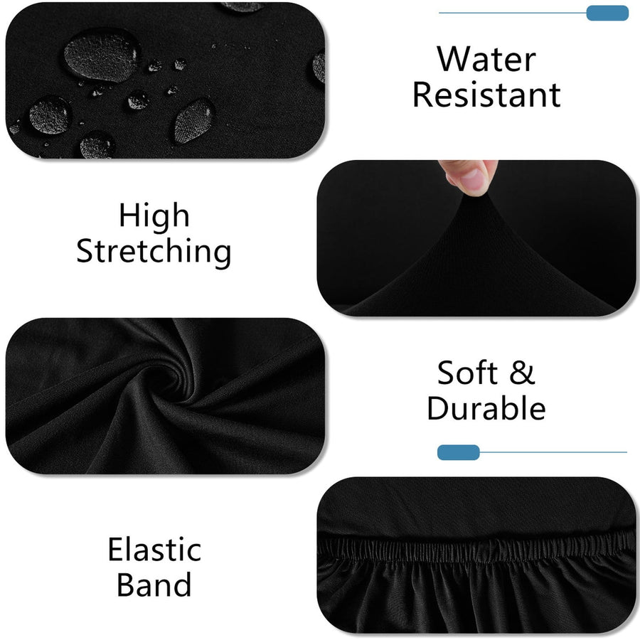 High Performance Black Tablecloth and Cloth 4 Piece Set: Your Furniture And, Black Splash-Proof Tablecloth Bench Cloth 4Pcs Black splash-proof tablecloth bench cloth 4pcs Black