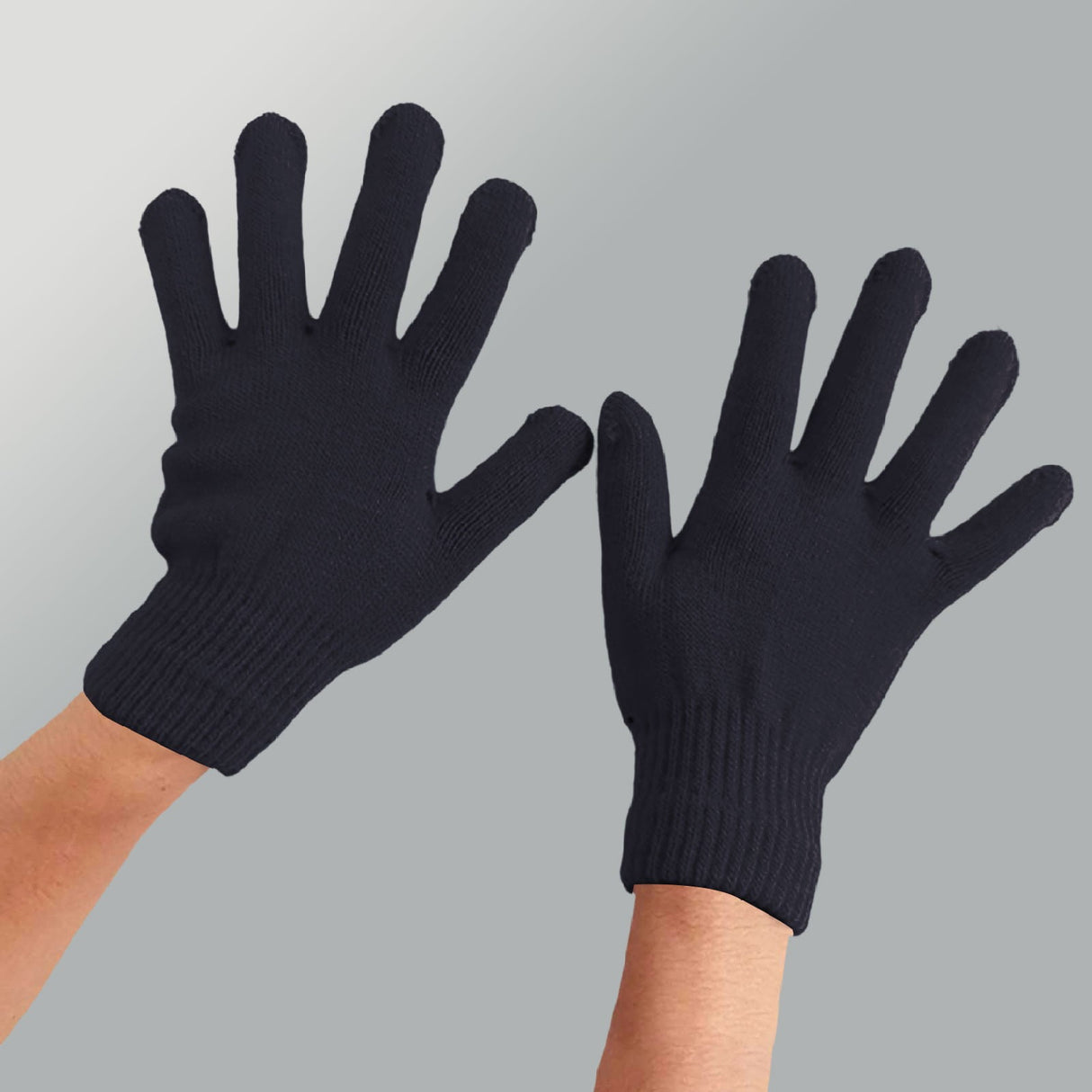 Winter Gloves Warm Strecty Knit Gloves for Men Women- Dark Gray One Size Black