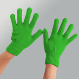 Winter Gloves Warm Strecty Knit Gloves for Men Women- Dark Gray One Size Green - Front View