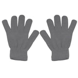 Winter Gloves Warm Strecty Knit Gloves for Men Women- Dark Gray One Size Light Ashy - Top-Down View