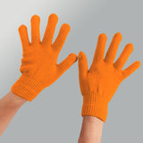 Winter Gloves Warm Strecty Knit Gloves for Men Women- Dark Gray One Size Orange