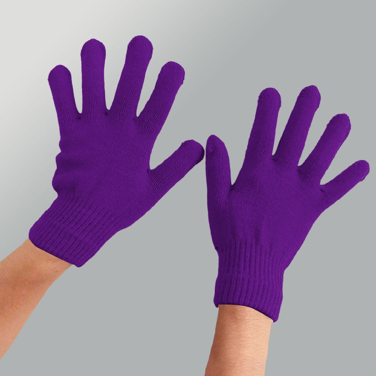 Winter Gloves Warm Strecty Knit Gloves for Men Women- Dark Gray One Size Purple