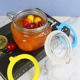 30Pcs Silicone Jar Gaskets Replacement Silicone Seals Airtight Silicone Gasket Sealing Rings for Regular Mouth Canning Jar- 30pcs Grey*6+White*6+Red*6+Orange*6+Green*6
