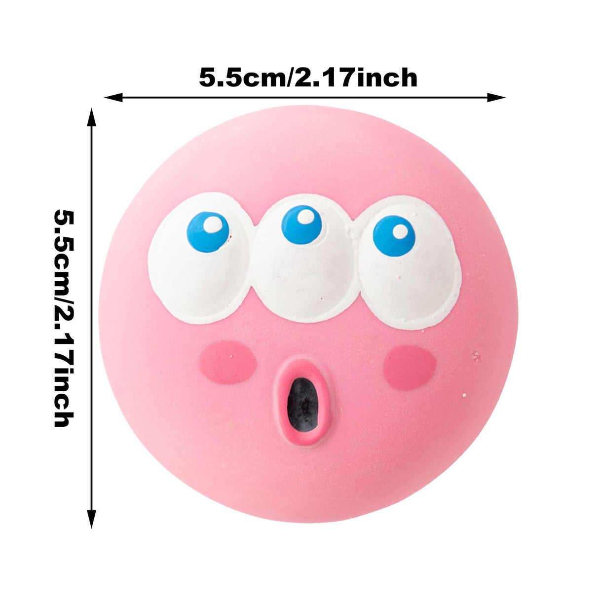 2.17" Squeaky Dog Toys Funny Chewing Latex Rubber Soft Fetch Play Interactive Squeaky Dog Balls for Puppy Small Medium Pet Dog （Pink One Size） Pink