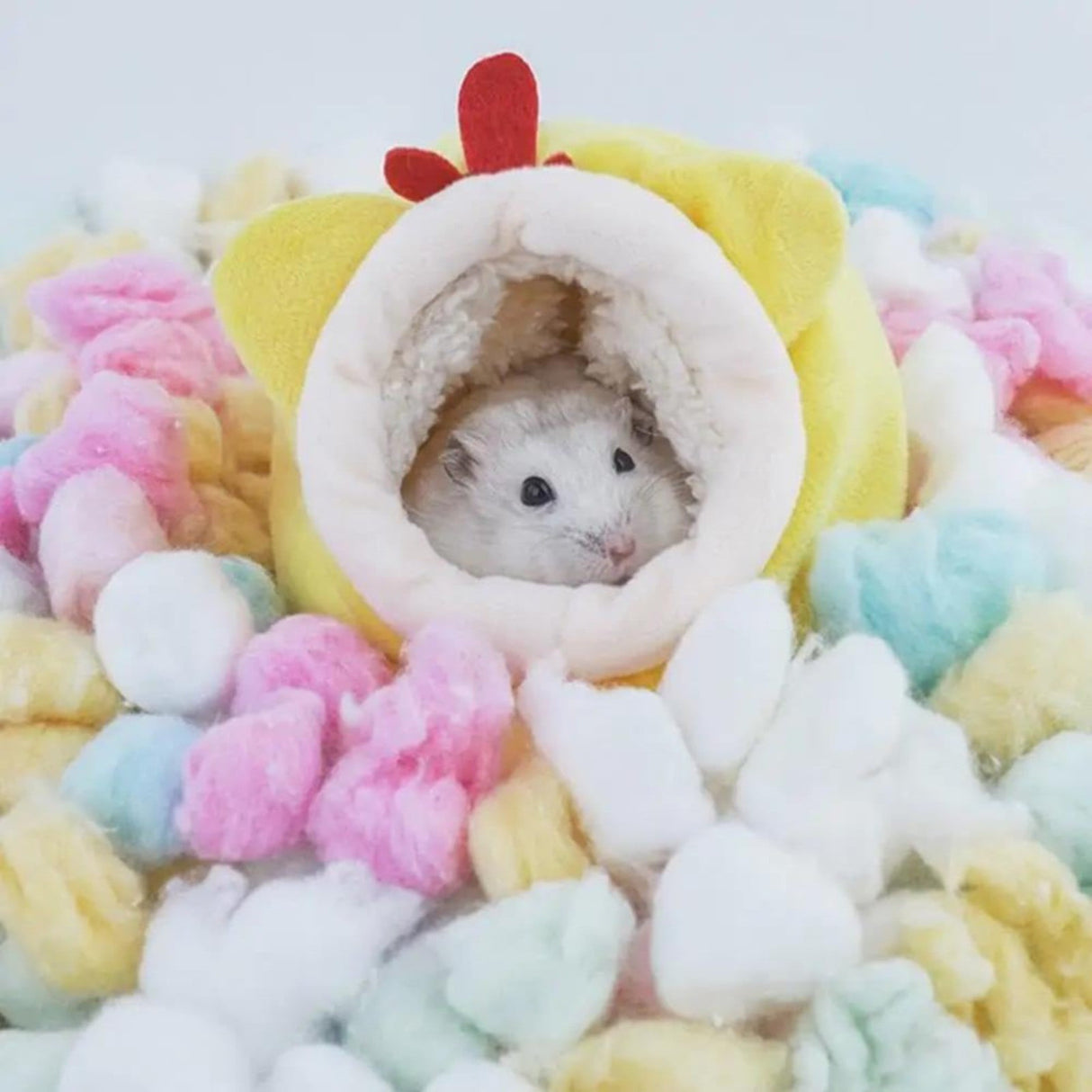 Small Pet Bed, Pig Christmas Bed Warm Hedgehog Hideout Cotton House Sleeping Nest Cage Accessories for Small Animal Habitat Supplies for Hamster Sugar Glider Squirrel Bearded Dragon, Pink Grey