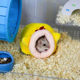 Small Pet Bed, Pig Christmas Bed Warm Hedgehog Hideout Cotton House Sleeping Nest Cage Accessories for Small Animal Habitat Supplies for Hamster Sugar Glider Squirrel Bearded Dragon, Pink Grey