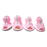 4Pcs Anti-Slip Spring Summer Pet Paw Breathable Mesh Soft Bottom Dog Shoes, Dog Shoes with Mesh, Comfortable, Breathable, Soft Sole, and Non-Slip for Indoor Use (Pink, M) L Pink