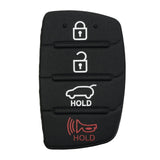 For Hyundai Replacement Rubber Pad Fit For 4 Button Remote Fob Key Black T0F3