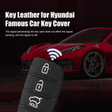 For Hyundai Replacement Rubber Pad Fit For 4 Button Remote Fob Key Black T0F3 - Top-Down View
