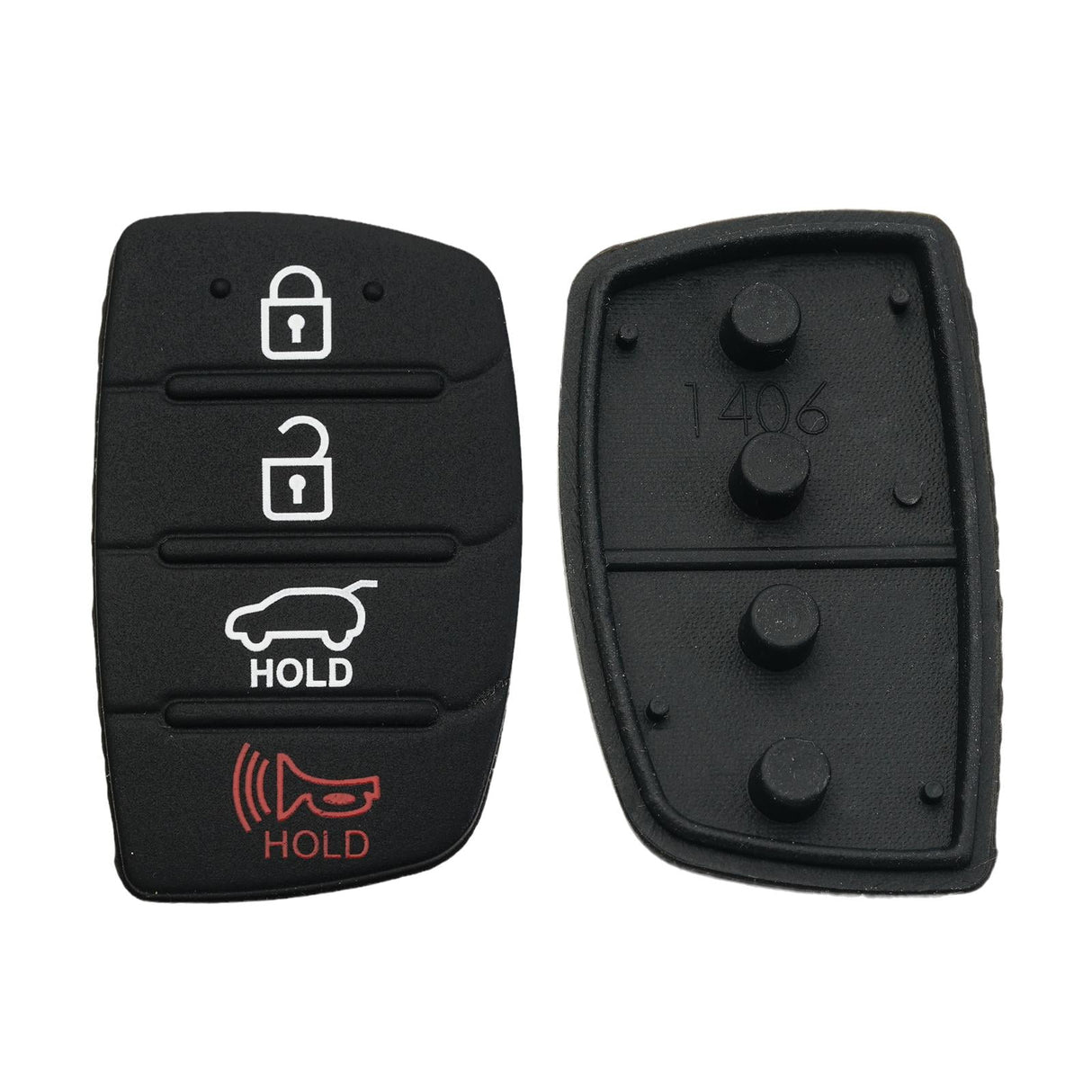 For Hyundai Replacement Rubber Pad Fit For 4 Button Remote Fob Key Black T0F3