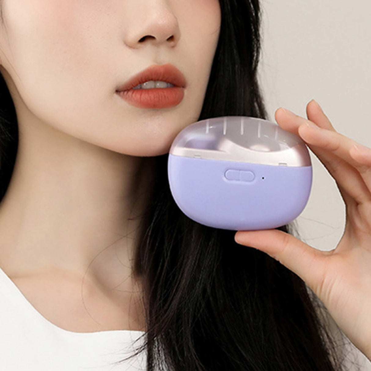 Electric Automatic Nail Clipper with Light Fingernail Cutter and Polisher 2in1 Nail Scraps Storage Rechargeable Safety Fingernail Trimmer for Baby Seniors Adult Gift Purple