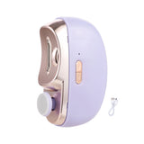 Electric Automatic Nail Clipper with Light Fingernail Cutter and Polisher 2in1 Nail Scraps Storage Rechargeable Safety Fingernail Trimmer for Baby Seniors Adult Gift Purple - 45-Degree Angle