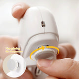 Electric Automatic Nail Clipper with Light Fingernail Cutter and Polisher 2in1 Nail Scraps Storage Rechargeable Safety Fingernail Trimmer for Baby Seniors Adult Gift White