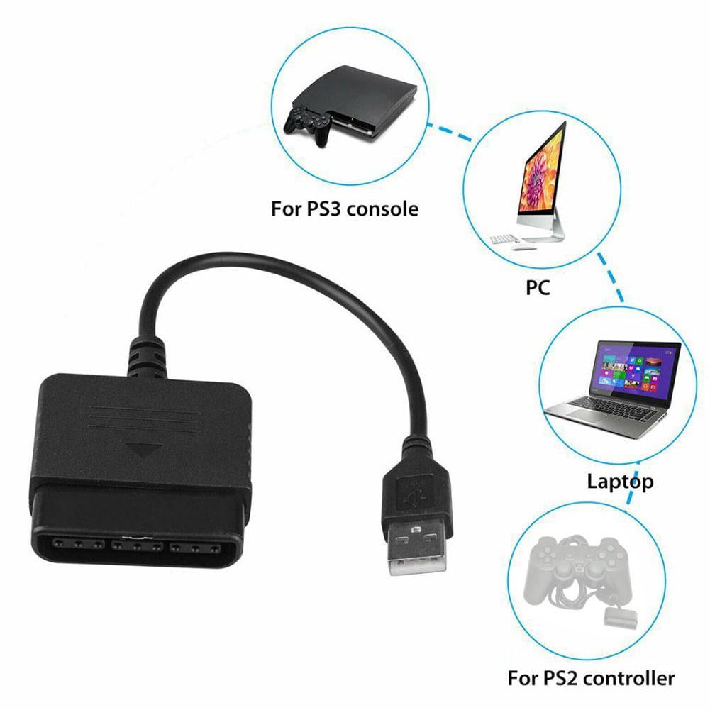 For PS2 Controller to USB Adapter Converter Cable (2 PACK)