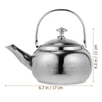 Stainless Steel Whistling Tea Kettle Stovetop Tea Pot Fast Boiling Heat Water Tea Pot 14X11CM Silver