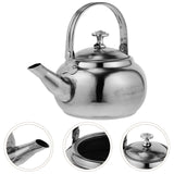 Stainless Steel Whistling Tea Kettle Stovetop Tea Pot Fast Boiling Heat Water Tea Pot 14X11CM Silver