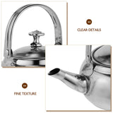 Stainless Steel Whistling Tea Kettle Stovetop Tea Pot Fast Boiling Heat Water Tea Pot 14X11CM Silver