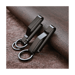 3PCS Heavy Duty Belt Key Holder with 6Pcs Metal Rings, Stainless Steel Black Men Keychain Clip