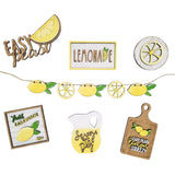Wooden  Signs Mini Graduation Lemon Tiered Summer Farm Tiered Rustic Tray Style Wooden Decor Decorations Tray Desktop Ornament Yellow