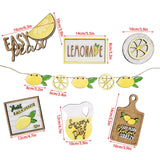 Wooden  Signs Mini Graduation Lemon Tiered Summer Farm Tiered Rustic Tray Style Wooden Decor Decorations Tray Desktop Ornament Yellow - Rear View