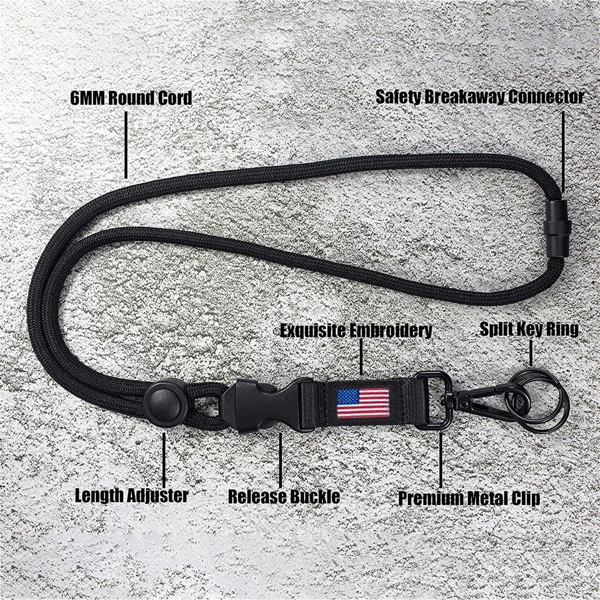 Banner  Heavy and with Flag Round C4 Duty Durable Us Lanyard Buckle Lanyard Tools & Home Improvement As shown