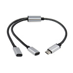 USB C Splitter, USB C to USB C Female Adapter, 2/3 Ports 1 to 2