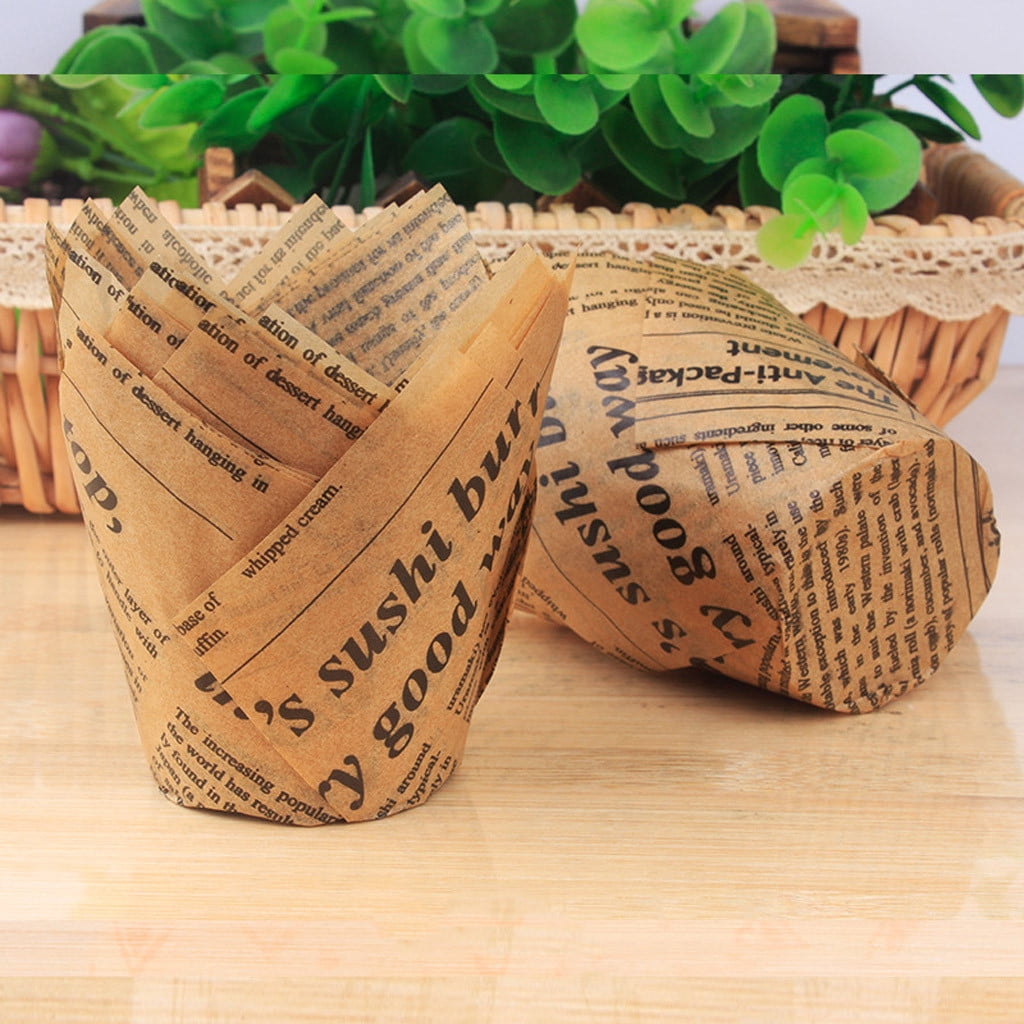 Tart Cup ! Cupcake Liners Cup Paper Tuli Baking Wrappe Case Cake Muffin Cup Box, Egg Tart Cup Promotion Include 50+1Pc Cup Holder E