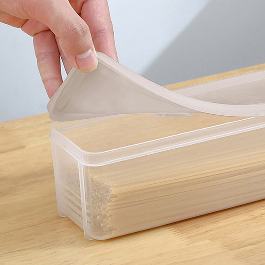 Food Storage, Pasta Container Noodle Storage Box Plastic Noodle Box Sealed Refrigerator Vermicelli Grain Storage Box with Lid Khaki