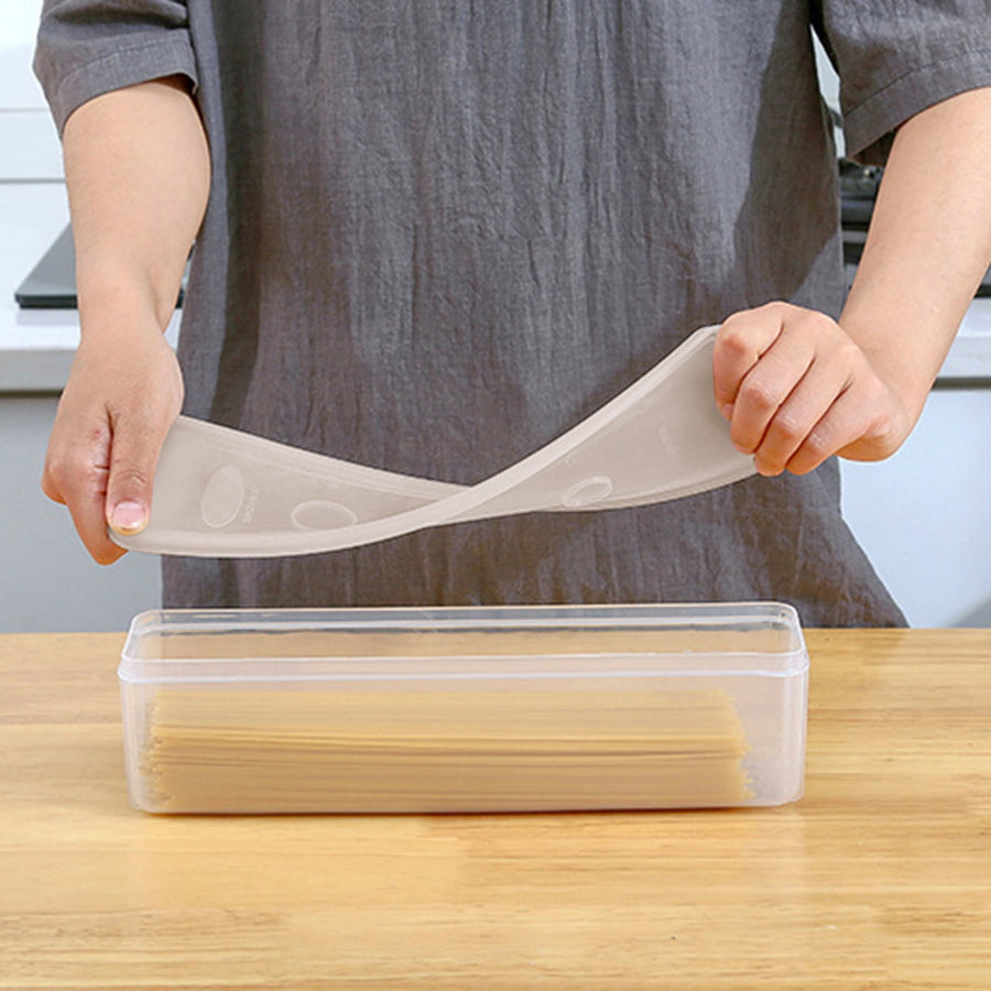 Food Storage, Pasta Container Noodle Storage Box Plastic Noodle Box Sealed Refrigerator Vermicelli Grain Storage Box with Lid Khaki