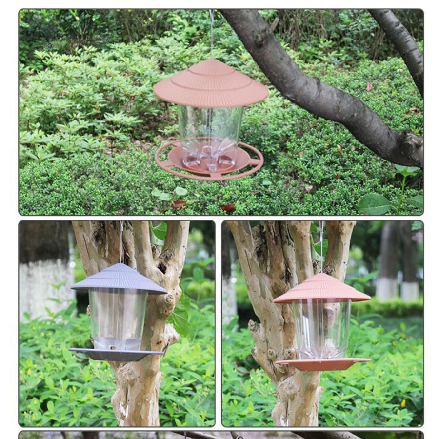 Outdoor Hanging Wild Bird Feeder, Plastic, Brown Z2-Green