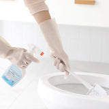 Apron Sleeve, Apron Sleeve Promotion, Gloves Gloves Washing Hand Rubber Long Cleaning Warm Gloves Kitchen Latex Dish Washing Tool Dishes Gauntlets Kitchen Dining Bar Pink - Side View