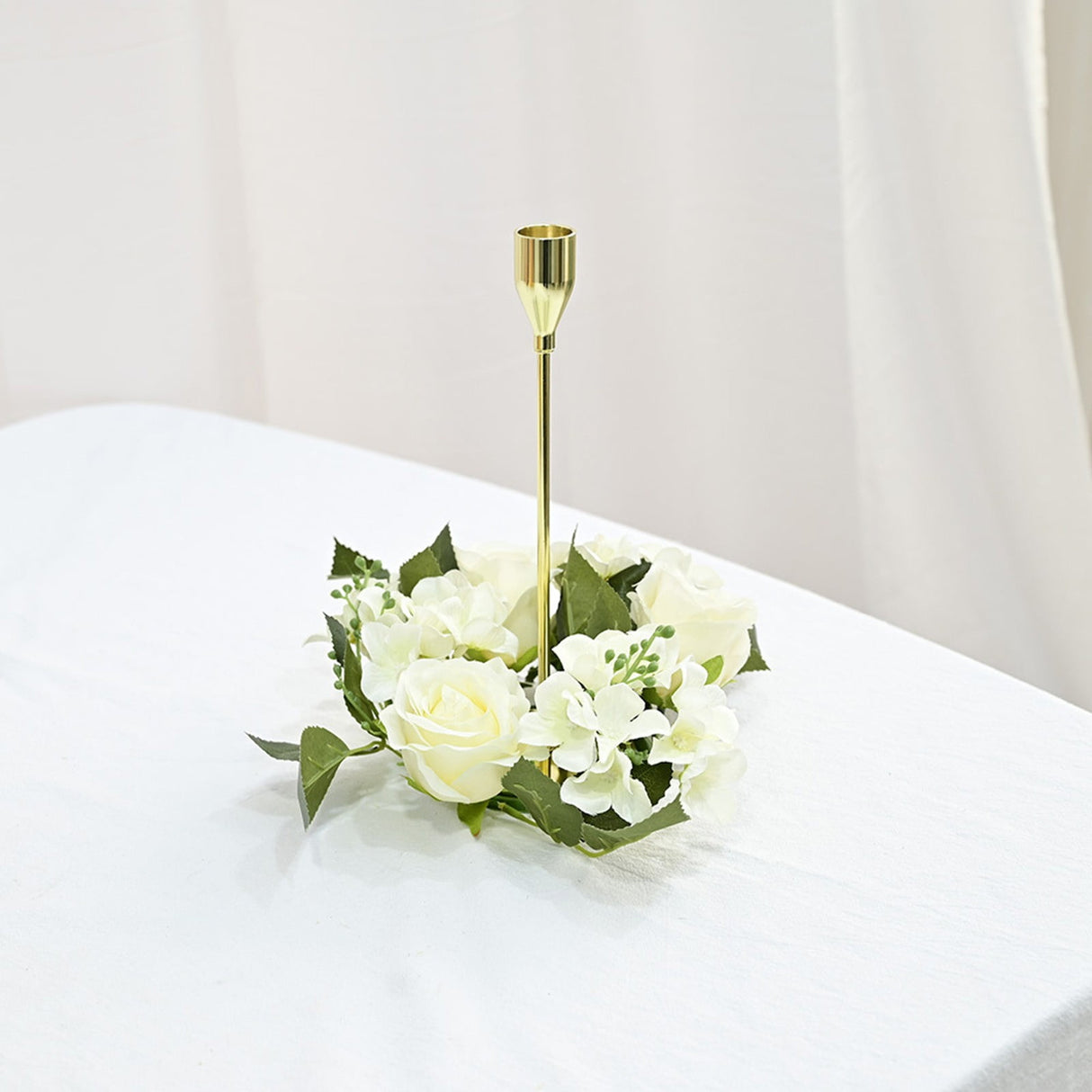 Simulated Pendant, Artificial Flowers Promotion, Simulation Rose Wreath 20Cm Candlestick Wreath Christmas Decoration Window Prop Table Wedding Decoration Flowers E A