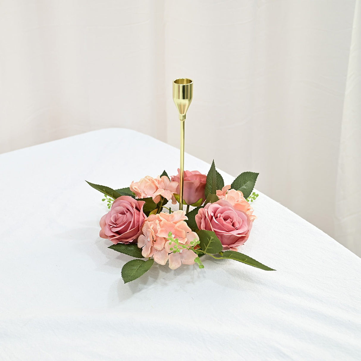 Simulated Pendant, Artificial Flowers Promotion, Simulation Rose Wreath 20Cm Candlestick Wreath Christmas Decoration Window Prop Table Wedding Decoration Flowers E