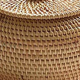 Round Rattan Box with Lid, Hand Woven Storage Box, Multifunctional Desktop Tray Storage Basket Decoration for Home