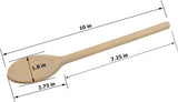 3Pcs 10 Inch Long Wooden Spoons for Cooking - Oval Wood Mixing Spoons for Baking, Cooking, Stirring - Sauce Spoons Brown - 45-Degree Angle